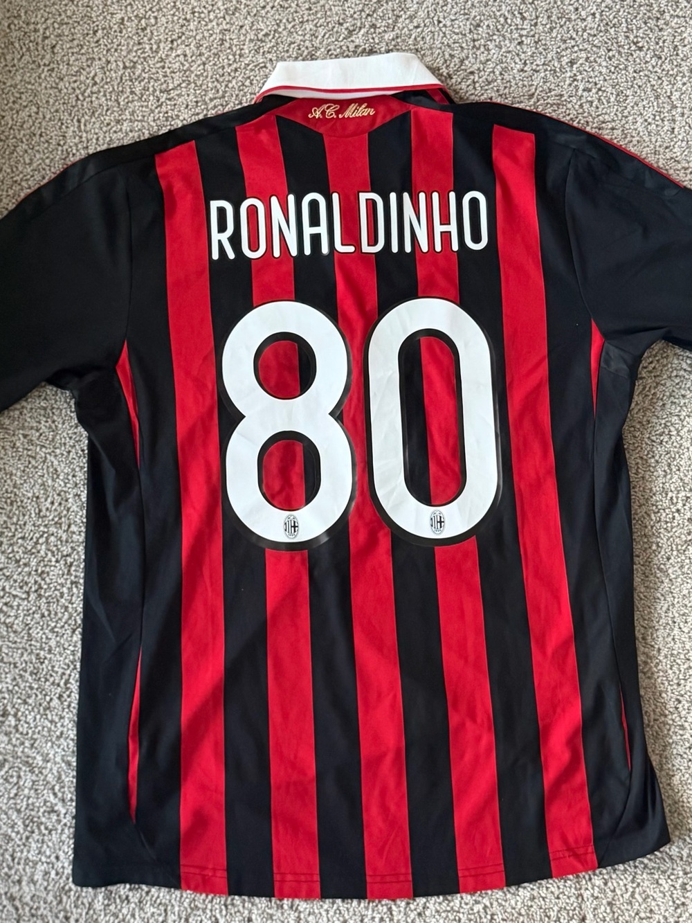 2009-10 AC Milan Ronaldinho Home Adidas Jersey